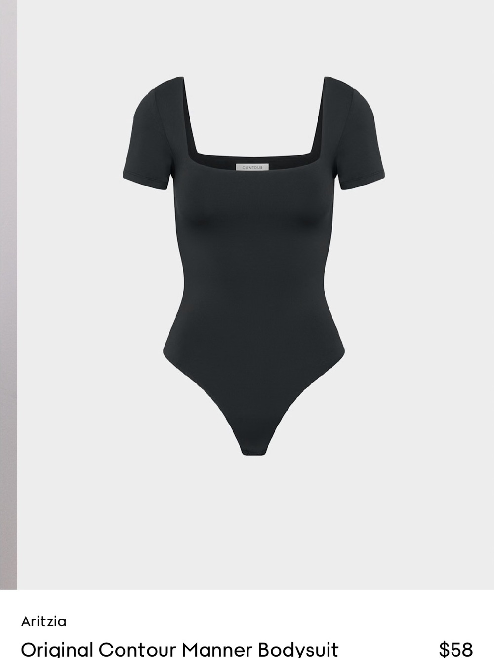 Aritzia Babaton Contour Manner Black Short-Sleeve Bodysuit